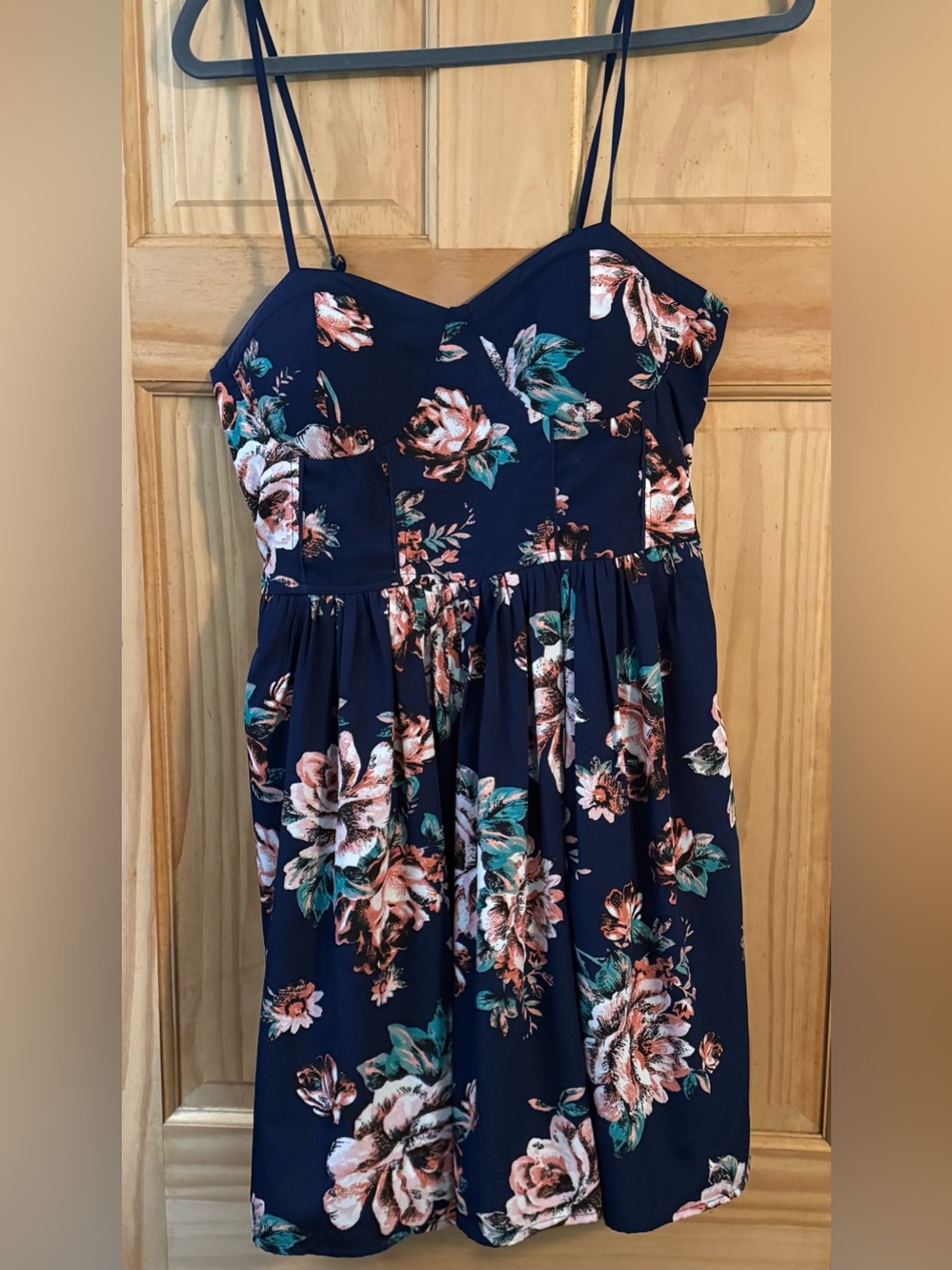 Band of Gypsies Navy Floral Spaghetti Strap Sundress Size L